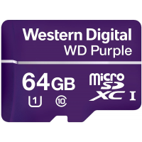 Western Digital WDD064G1P0A WD Purple 64GB Surveillance microSD Card